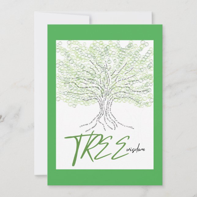 Cartes Pour Fêtes Annuelles Sagesse de l'arbre (Devant)