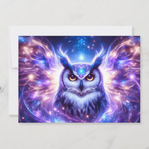 Cartes Pour Fêtes Annuelles Sagesse Mystique Cosmique Hibou Spirituel Céleste
