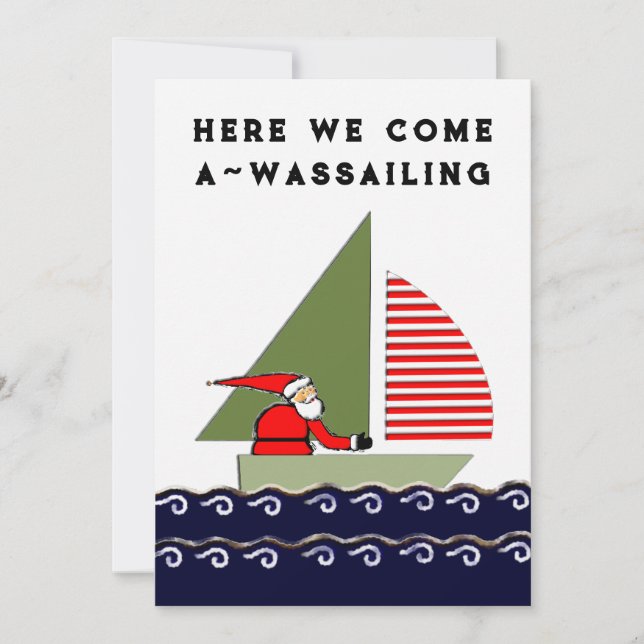 Cartes Pour Fêtes Annuelles Sailing Boat Christmas (Devant)