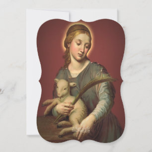 Cartes Pour Fêtes Annuelles Saint Agnes de Rome avec prière