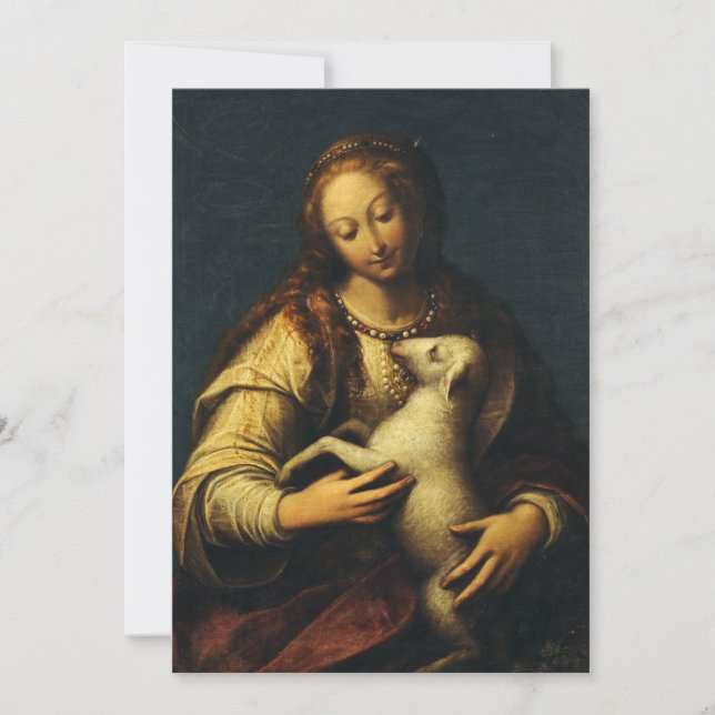 Cartes Pour Fêtes Annuelles Saint Agnes par Orsola Maddalena Caccia (Devant)