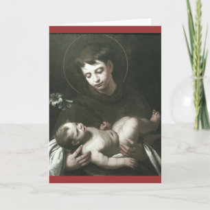 Cartes Pour Fêtes Annuelles Saint Antoine de Padoue tenant Bébé Jésus