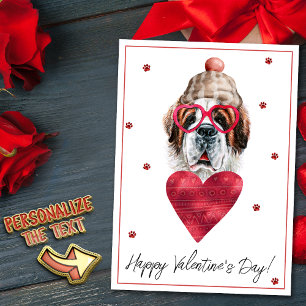 Cartes Pour Fêtes Annuelles Saint Bernard Amoureux des chiens Valentine Cadeau