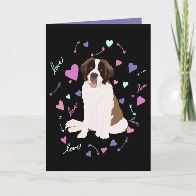 Cartes Pour Fêtes Annuelles Saint Bernard Valentines (Devant)