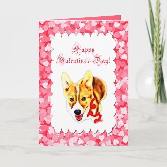 Cartes Pour Fêtes Annuelles Saint Corgi Saint Valentin (Devant)
