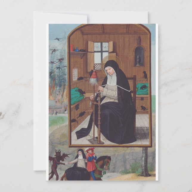 Cartes Pour Fêtes Annuelles Saint Gertrude de Helfta par Simon Bening (Devant)