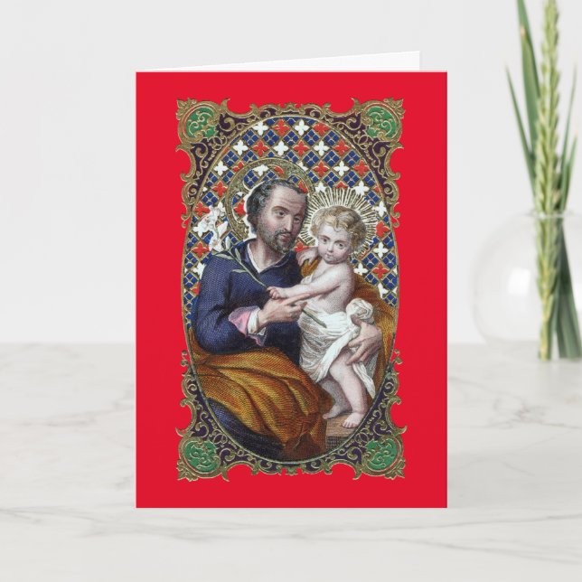 Cartes Pour Fêtes Annuelles Saint Joseph et l'enfant du Christ (DPT 002) (Devant)