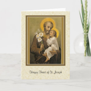 Cartes Pour Fêtes Annuelles Saint Joseph Jésus Fête de la prière religieuse
