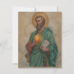 Cartes Pour Fêtes Annuelles Saint Jude tenant une icône sainte et un livre