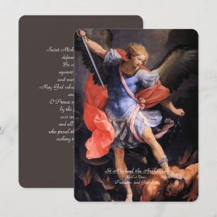 Cartes Pour Fêtes Annuelles Saint Michel l'Archange avec prière