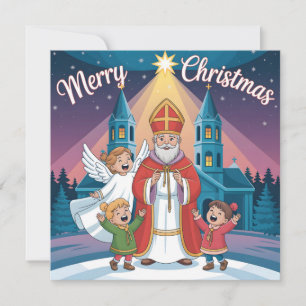 Cartes Pour Fêtes Annuelles Saint Nicolas, Ange et Enfants de Noël
