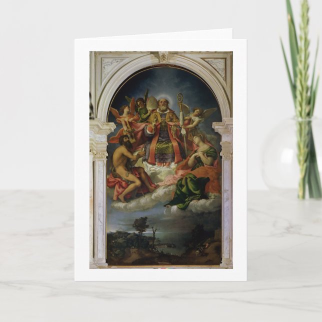 Cartes Pour Fêtes Annuelles Saint-Nicolas dans la gloire avec des saints (Devant)