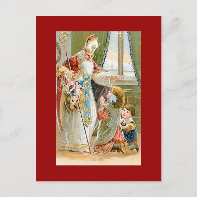 Cartes Pour Fêtes Annuelles Saint Nicolas de Noël (Devant)