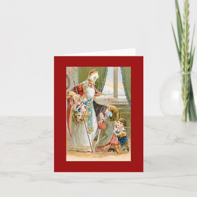 Cartes Pour Fêtes Annuelles Saint Nicolas de Noël (Devant)