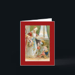 Cartes Pour Fêtes Annuelles Saint Nicolas de Noël<br><div class="desc">Saint Nicolas donnant des cadeaux aux bons enfants. Vintage rétro Christian Noël mignon cool coloré unique belle religieuse original décoratif antique figure et costume art.</div>