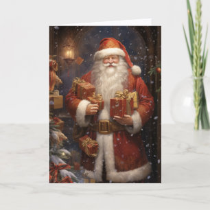 Cartes Pour Fêtes Annuelles Saint Nicolas offrant des cadeaux de Noël