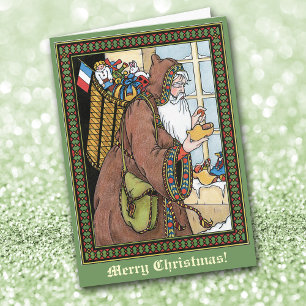 Cartes Pour Fêtes Annuelles Saint Nicolas victorien Ancien Noël