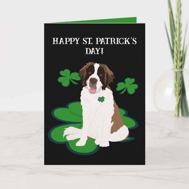 Cartes Pour Fêtes Annuelles Saint Patrick’s Day Saint Bernard (Devant)