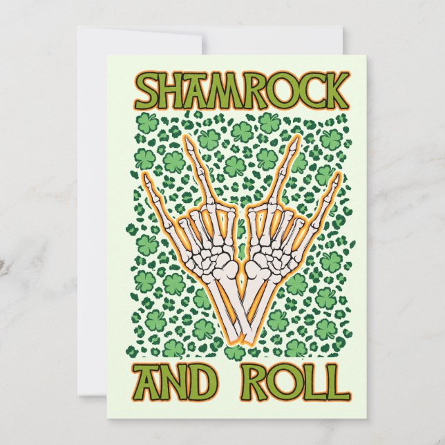 Cartes Pour Fêtes Annuelles Saint-Patrick Shamrock And Roll (Devant)