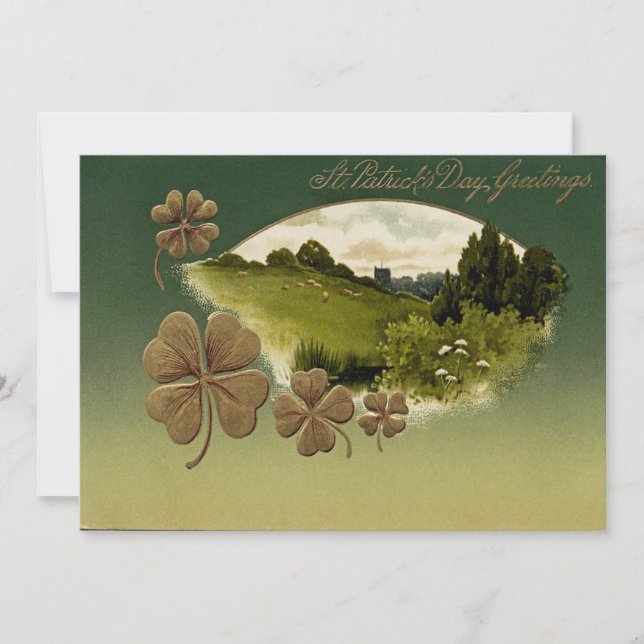 Cartes Pour Fêtes Annuelles Saint-Patrick vintage (Devant)