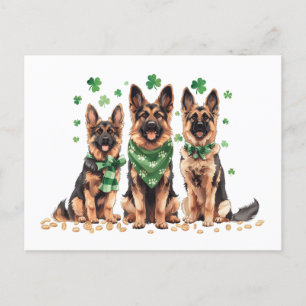 Cartes Pour Fêtes Annuelles Saint Patrick's Day Chiens bergers allemands