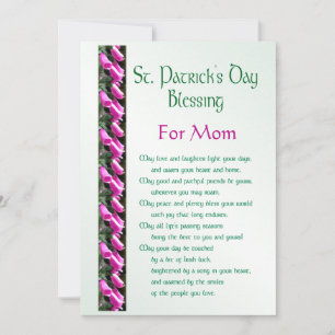 Cartes Pour Fêtes Annuelles Saint Patricks Day Irish Blessing for Mom Holiday
