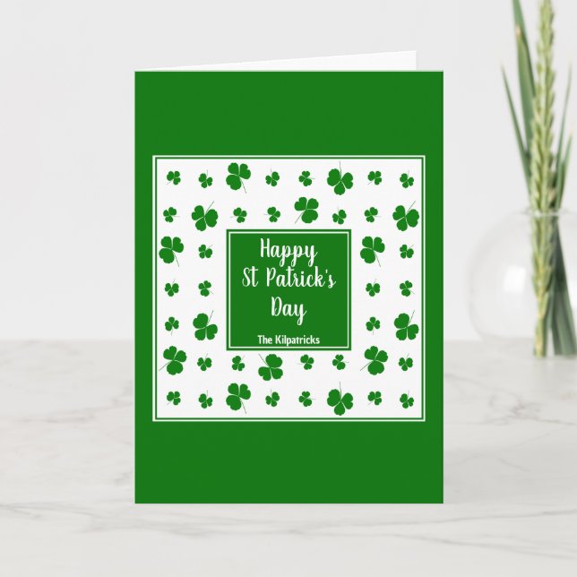 Cartes Pour Fêtes Annuelles Saint Patrick's Day Irlandais Bénédictions Shamroc (Devant)