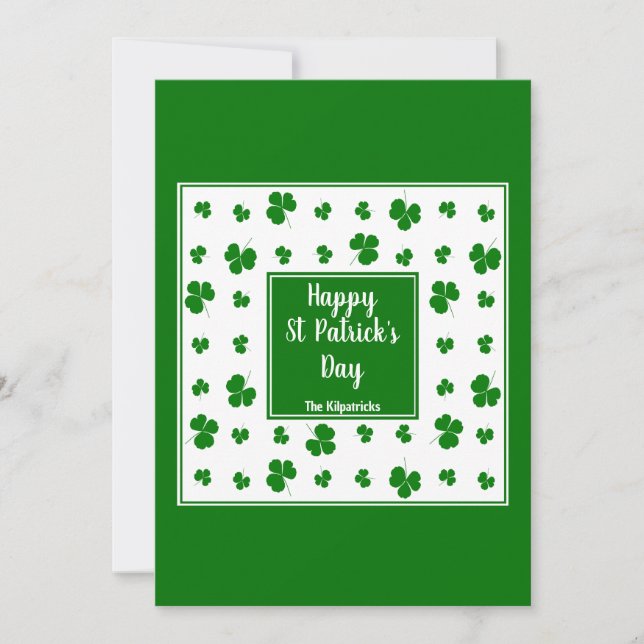 Cartes Pour Fêtes Annuelles Saint Patrick's Day Irlandais Bénédictions Shamroc (Devant)