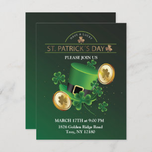 Cartes Pour Fêtes Annuelles Saint Patrick's Day Leprechaun Casquette Shamrock
