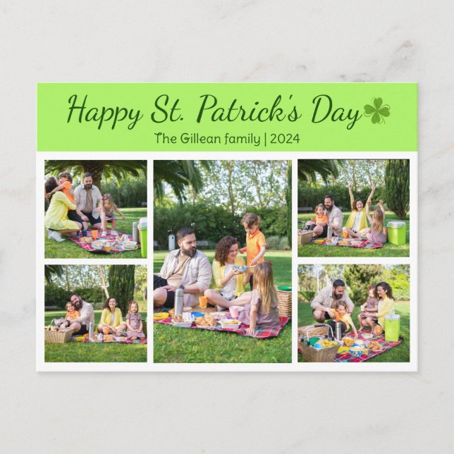 Cartes Pour Fêtes Annuelles Saint-patrick's day Photo de famille Shamrock Coll (Devant)