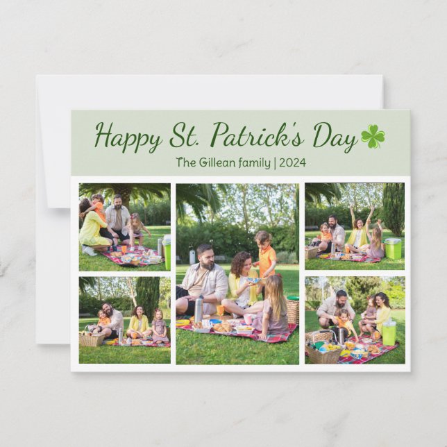Cartes Pour Fêtes Annuelles Saint-patrick's day Photo de famille Shamrock Coll (Devant)