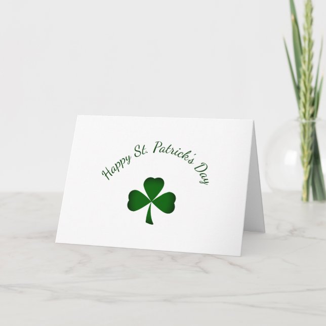 Cartes Pour Fêtes Annuelles Saint Patrick's Day Simple Shamrock vert (Devant)