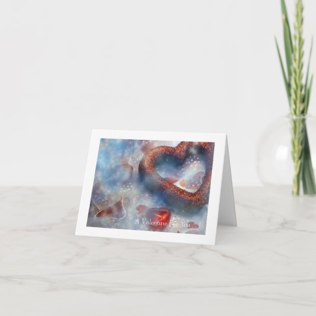 Cartes Pour Fêtes Annuelles Saint-Valentin : 2 Coeurs rouges (Devant)