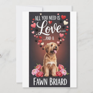 Cartes Pour Fêtes Annuelles Saint-Valentin Adorable faon briard Photo Câlin 