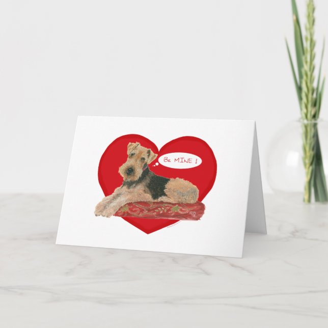 Cartes Pour Fêtes Annuelles Saint-Valentin Airedale Terrier (Devant)