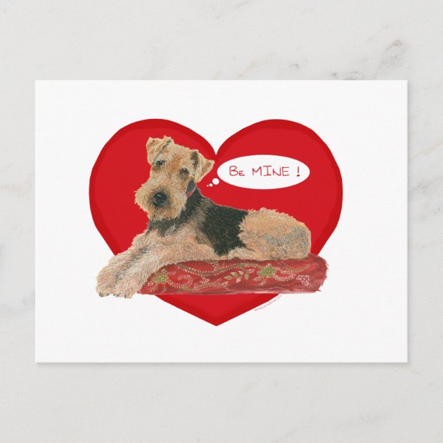 Cartes Pour Fêtes Annuelles Saint-Valentin Airedale Terrier (Devant)