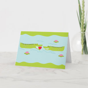 Cartes Pour Fêtes Annuelles Saint Valentin Alligator Love