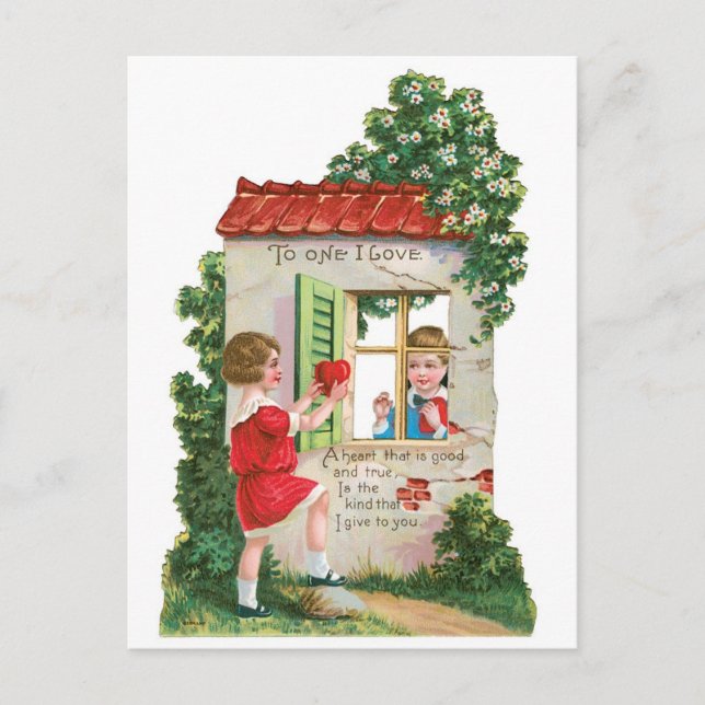 Cartes Pour Fêtes Annuelles Saint-Valentin antique (Devant)