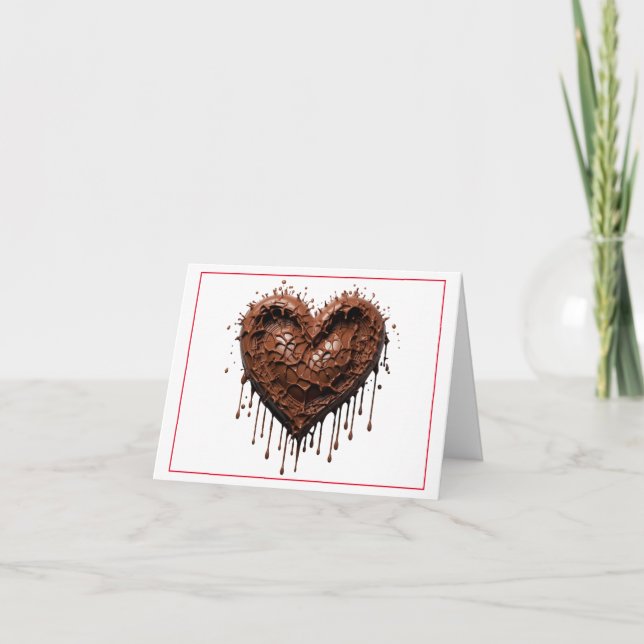 Cartes Pour Fêtes Annuelles Saint-Valentin au cœur de chocolat (Devant)