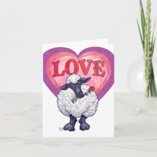 Cartes Pour Fêtes Annuelles Saint Valentin au mouton (Devant)