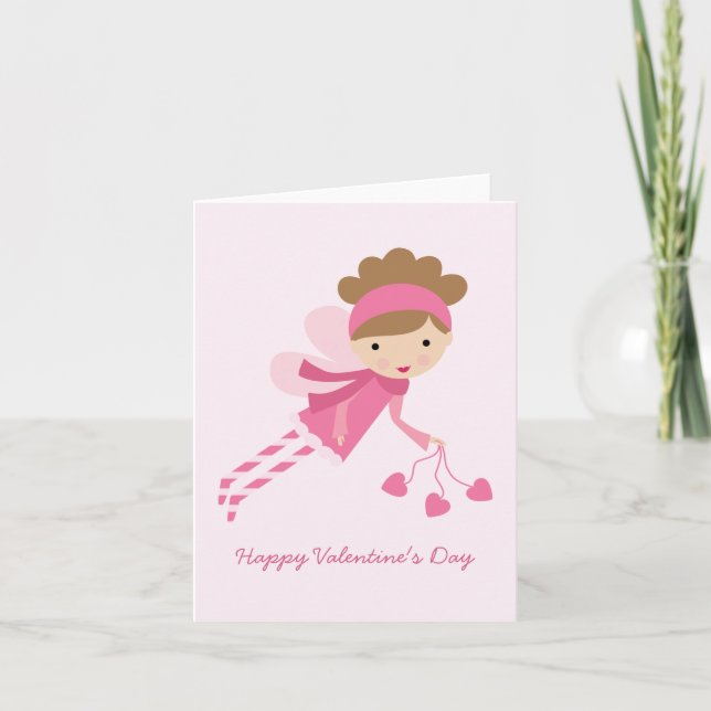 Cartes Pour Fêtes Annuelles Saint Valentin aux fées roses (Devant)