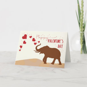 Cartes Pour Fêtes Annuelles Saint Valentin avec Joyeux éléphant et Coeurs