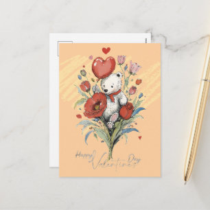Cartes Pour Fêtes Annuelles Saint-Valentin avec ours en peluche riche