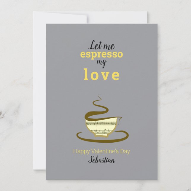 Cartes Pour Fêtes Annuelles Saint-Valentin Café (Devant)