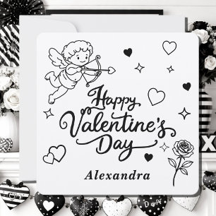 Cartes Pour Fêtes Annuelles Saint-Valentin Chérubin & Doodle Romantique Person