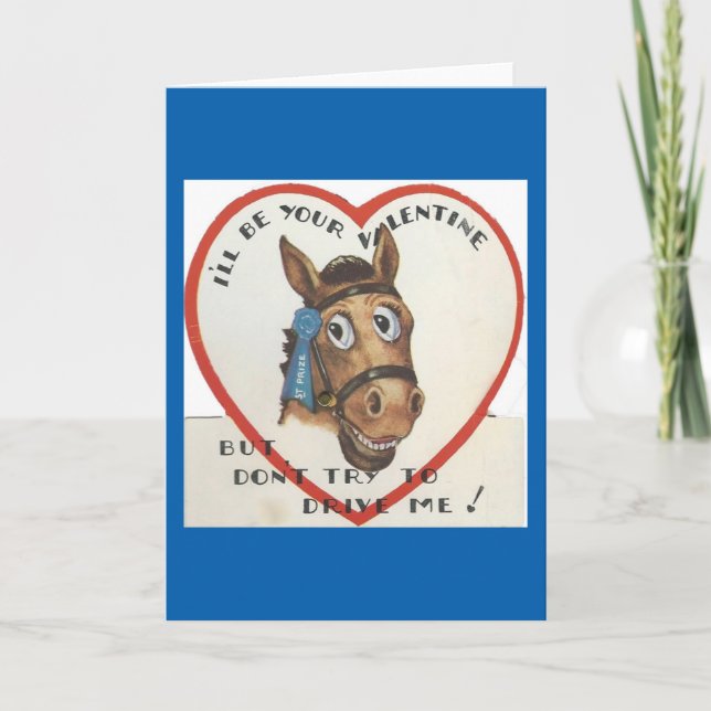 Cartes Pour Fêtes Annuelles Saint Valentin cheval vintage (Devant)