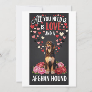 Cartes Pour Fêtes Annuelles Saint-Valentin Chien afghan mignon Photo Câlin