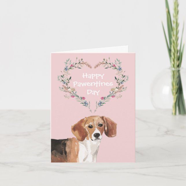 Cartes Pour Fêtes Annuelles Saint-Valentin Chien Beagle (Devant)