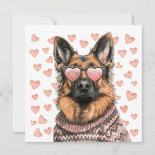 Cartes Pour Fêtes Annuelles Saint Valentin Chien berger allemand