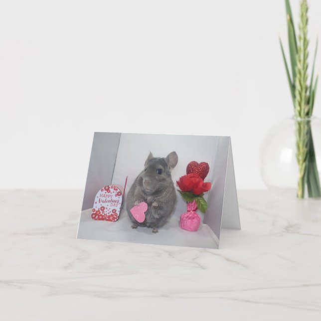 Cartes Pour Fêtes Annuelles Saint-Valentin chinchilla incertain (Devant)